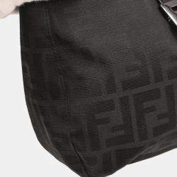 Pre Owned Fendi Black Canvas Zucca Handbag