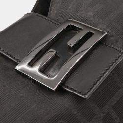 Pre Owned Fendi Black Canvas Zucca Handbag