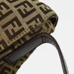 Pre Owned Fendi Brown Zucchino Shoulder Bag