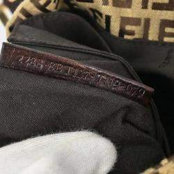 Pre Owned Fendi Brown Zucchino Shoulder Bag