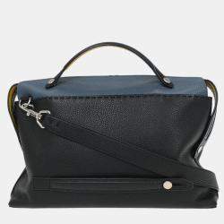 Pre Owned Fendi Navy Blue By The Way 2way Business Bag