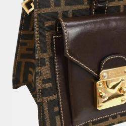 Pre Owned Fendi Brown Zucca 2way Handbag