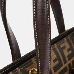 Pre Owned Fendi Brown Zucca 2way Handbag