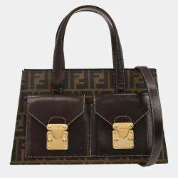 Pre Owned Fendi Brown Zucca 2way Handbag