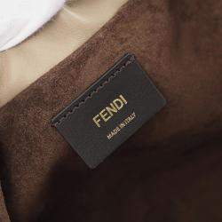 Pre Owned Fendi Mamma Baguette Large Shoulder Bag Leather Beige