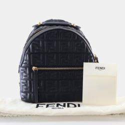 Pre Owned Fendi Mini Nappa FF Embossed Backpack
