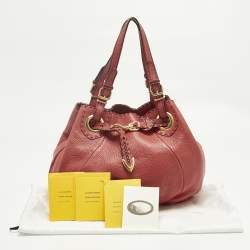 Pre Owned Fendi Red Selleria Leather Pomodorino Bag