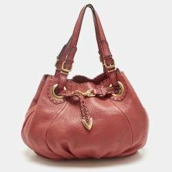 Pre Owned Fendi Red Selleria Leather Pomodorino Bag