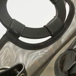 Pre Owned Fendi Tobacco/Black FF Mesh and Leather Large Runaway Shopper Tote