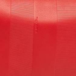 Pre Owned Fendi Red Pequin Embossed Leather Large Claudia Shoulder Bag