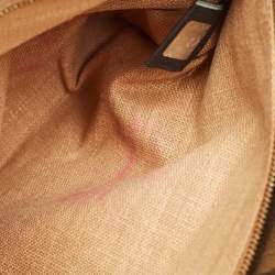 Pre Owned Fendi Red Pequin Embossed Leather Large Claudia Shoulder Bag