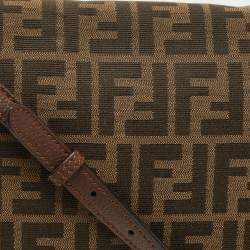 Pre Owned Fendi Tobacco Zucca Canvas Flap Crossbody Bag