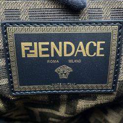 Pre Owned Fendi Fendi X Versace Mon Tresor Multicolor/Brown Nylon Leather Size Mini