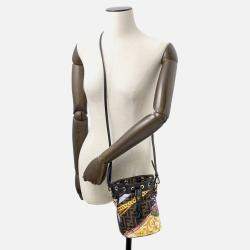 Pre Owned Fendi Fendi X Versace Mon Tresor Multicolor/Brown Nylon Leather Size Mini