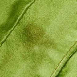 Pre Owned Fendi Black/Green Floral Embroidered Canvas and Lizard Trim Mama Baguette Bag