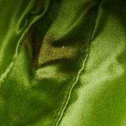 Pre Owned Fendi Black/Green Floral Embroidered Canvas and Lizard Trim Mama Baguette Bag