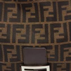 Pre Owned Fendi Brown Zucca Canvas and Leather Mama Forever Shoulder Bag