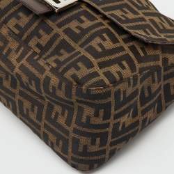 Pre Owned Fendi Brown Zucca Canvas and Leather Mama Forever Shoulder Bag
