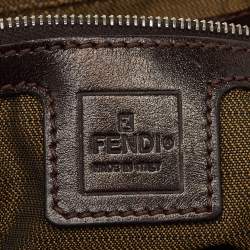 Pre Owned Fendi Brown Zucca Canvas and Leather Mama Forever Shoulder Bag