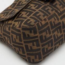 Pre Owned Fendi Brown Zucca Canvas and Leather Mama Forever Shoulder Bag