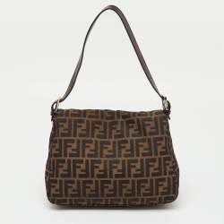 Pre Owned Fendi Brown Zucca Canvas and Leather Mama Forever Shoulder Bag