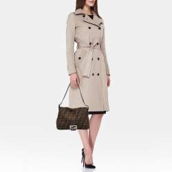 Pre Owned Fendi Brown Zucca Canvas and Leather Mama Forever Shoulder Bag