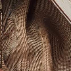 Pre Owned Fendi Metallic Grey FF Embossed Leather Mini Chef Bag