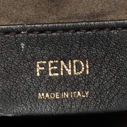 Pre Owned Fendi Grey Leather Mini Mon Tresor Bucket Bag