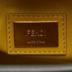 Pre Owned Fendi Dark Grey Leather Medium Peekaboo Top Handle Bag