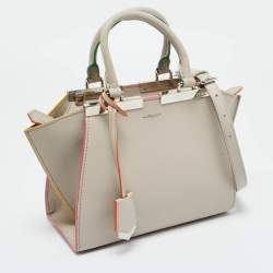 Pre Owned Fendi Light Beige Leather Petite 3Jours Tote