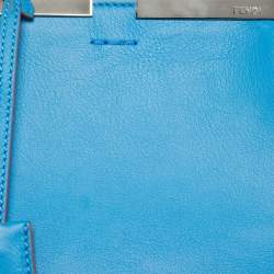 Pre Owned Fendi Blue Leather Petite 3Jours Tote