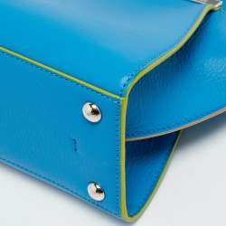 Pre Owned Fendi Blue Leather Petite 3Jours Tote