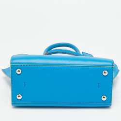 Pre Owned Fendi Blue Leather Petite 3Jours Tote