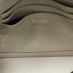Pre Owned Fendi Silver Suede FF Iridescent Crystals Mini Baguette Bag
