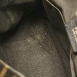 Pre Owned Fendi Tobacco Zucca Canvas Flap Crossbody Bag