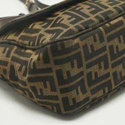 Pre Owned Fendi Tobacco Zucca Canvas Flap Crossbody Bag