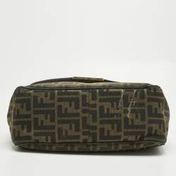 Pre Owned Fendi Tobacco Zucca Canvas Flap Crossbody Bag