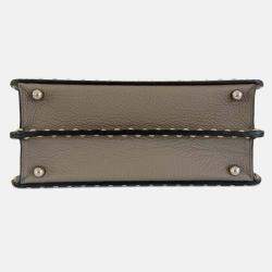 Pre Owned Fendi Peekaboo ISeeU Small Etoupe Selleria bag