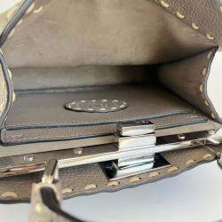 Pre Owned Fendi Peekaboo ISeeU Small Etoupe Selleria bag