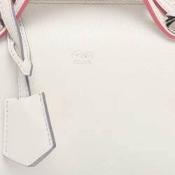 Pre Owned Fendi White Leather Mini By The Way Embellished Crossbody Bag