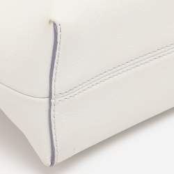 Pre Owned Fendi White Leather Mini By The Way Embellished Crossbody Bag