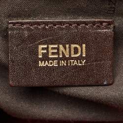 Pre Owned Fendi Red Zucchino Spalmati Chiusura Tote