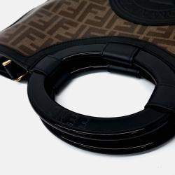 Pre Owned Fendi Brown Coated Canvas Runaway Bag Medium