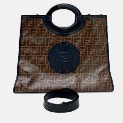 Pre Owned Fendi Brown Coated Canvas Runaway Bag Medium