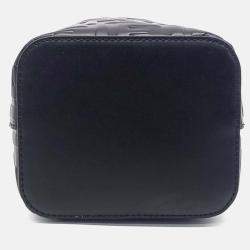 Pre Owned Fendi Black Leather Montrezo Bucket Bag Mini
