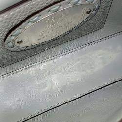 Pre Owned Fendi Blue Leather Selleria Baguette Mini