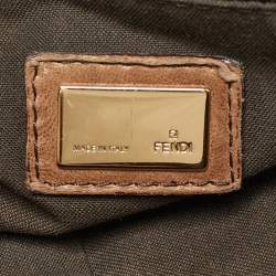 Pre Owned Fendi Brown Giant Zucca Canvas Large Whipstitch Convertible Baguette Bag