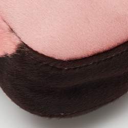 Pre Owned Fendi Pink/Brown Calf Hair and Leather Mama Baguette Bag