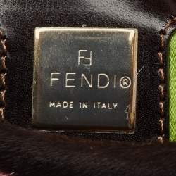 Pre Owned Fendi Pink/Brown Calf Hair and Leather Mama Baguette Bag