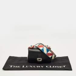 Pre Owned حقيبة فندي دبل باغيت ميكرو فلاورلاند جلد بألوان متعددة بحزام جلد ثعبان